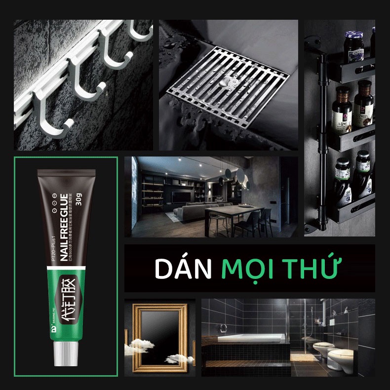 Keo Dán Siêu Dính No More Nail Dán Chắc Chịu Lực Thay Thế Đinh Vít Chống Hỏng Tường, Keo Dán Đa Năng