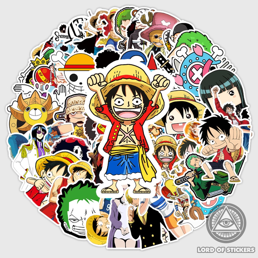 Set 50 Hình Dán One Piece Sticker Anime Manga Truyện Tranh Đảo Hải Tặc Chống Thấm Nước Trang Trí Mũ Bảo Hiểm, Laptop, Sổ