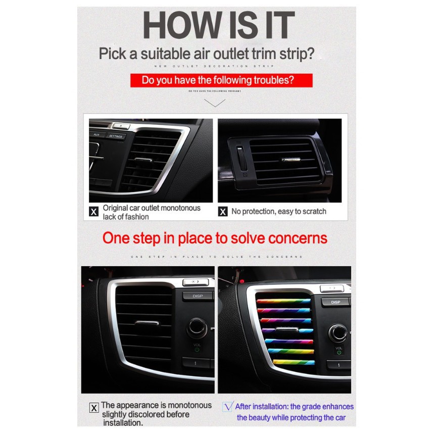 10 Dây Viền Trang Trí Ống Điều Hòa Xe Hơi