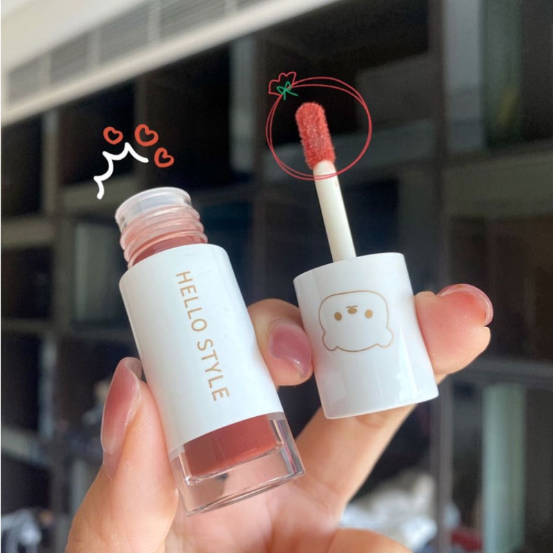 [Hàng mới về] Set 1/ 3 son kem hiệu ứng gương thiết kế hình gấu dễ thương