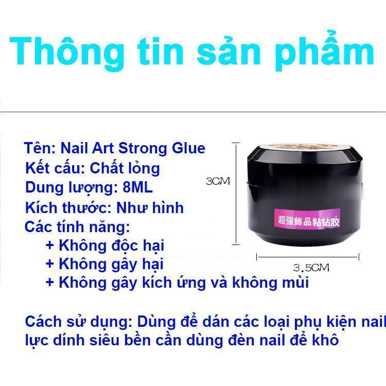 Gel đính đá nail , hũ gel gắn đá stuck drill glue 8ml chuyên dụng cho dân làm nail