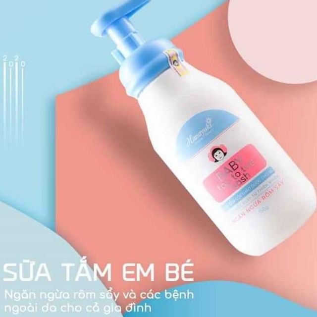 Sữa Tắm Gội Thảo Dược Hanayuki Baby 150 Gram - Ngăn Ngừa Rôm Sẩy, An Toàn Dịu Nhẹ Cho Làn Da Em Bé - HÀNG CHÍNH HÃNG