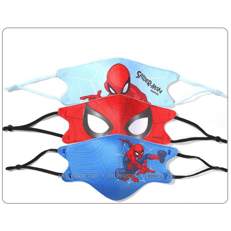 Set 3 khẩu trang su Disney trẻ em hình người nhện Spiderman 3 màu cho bé trai 3 - 8 tuổi - 57NMV015 | BigBuy360 - bigbuy360.vn