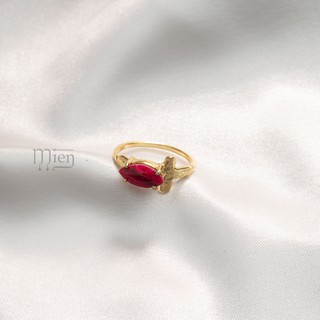 Nhẫn Bạc đá nữ cao cấp. Nhẫn đá Ruby Đỏ sang trọng MIEN.