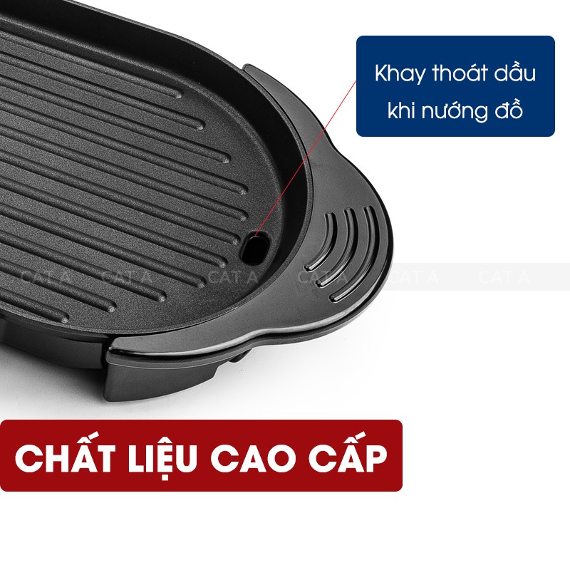 Bếp lẩu nướng, nồi lẩu nướng đa năng cao cấp 2 trong 1 - Chống dính - Công suất lớn