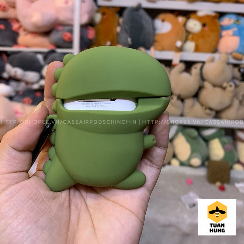 ☘️Airpod Case Đựng Tai Nghe Airpods 1&2 Khủng Long Tia Chớp Chất Liệu Silicon Dẻo