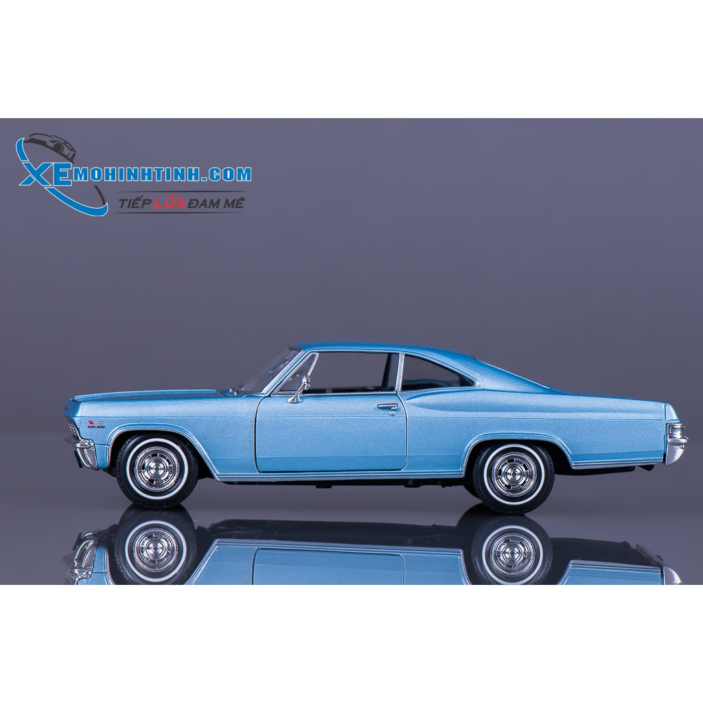 Xe Mô Hình Chevrolet Impala Ss 396 1965 1:24 Welly (Xanh)