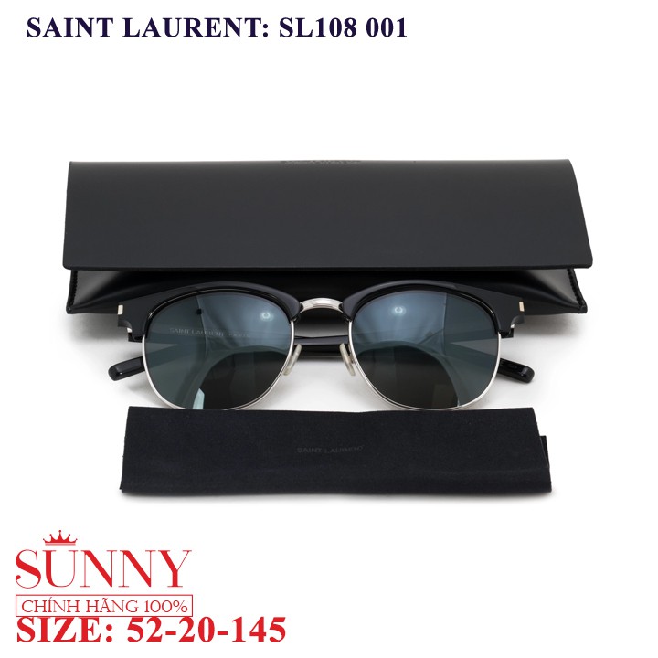 Kính mát Saint Laurent SL108 chính hãng, sp bảo hành trên toàn quốc, thiết kế dễ đeo bảo vệ mắt