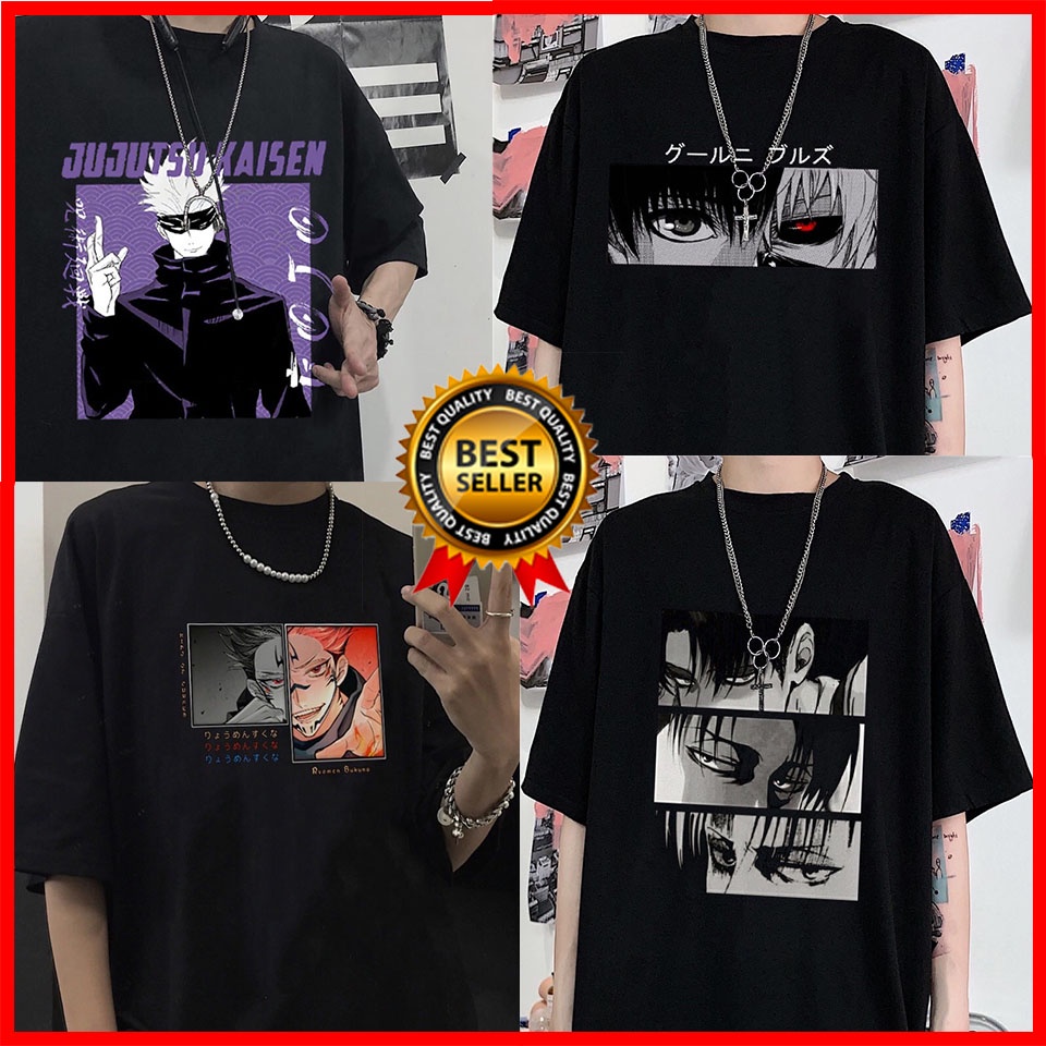BST Áo Thun Tay Lỡ Anime Tokyo Ghoul Kaneki Ken - Jujutsu Kaise - Attack on Titan cực chất giá siêu rẻ