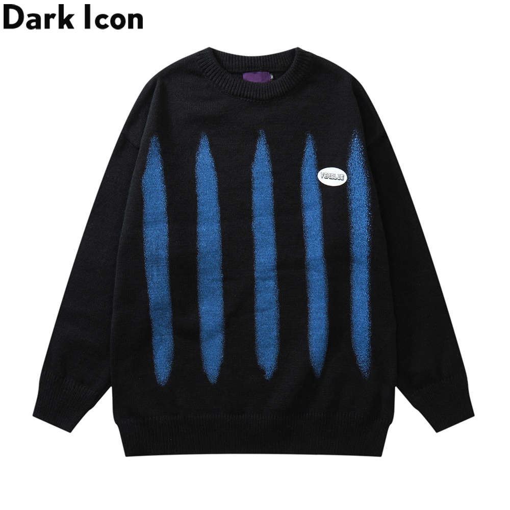 Áo Sweater Chui Đầu Dệt Kim In Biểu Tượng Bóng Tối Thời Trang Mùa Thu 2022 Cho Cặp Đôi