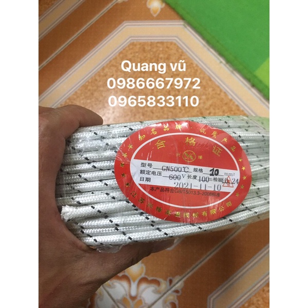 5m dây điện chịu nhiệt ,chống cháy 1x8mm 500 độ c