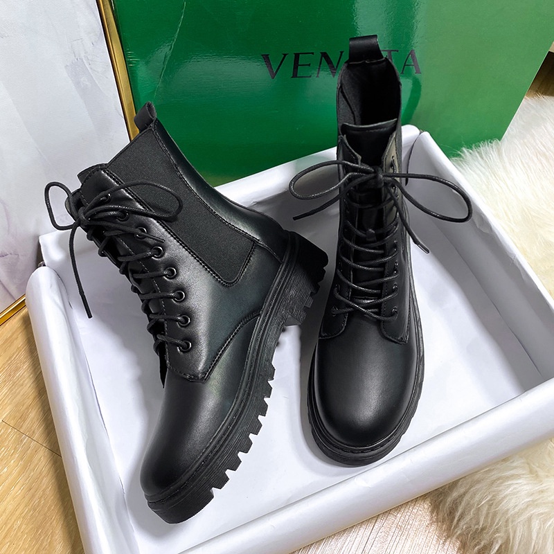 Giày bốt martin IELGY đế dày thắt dây phong cách Anh quốc thời trang cá tính dành cho nữ
