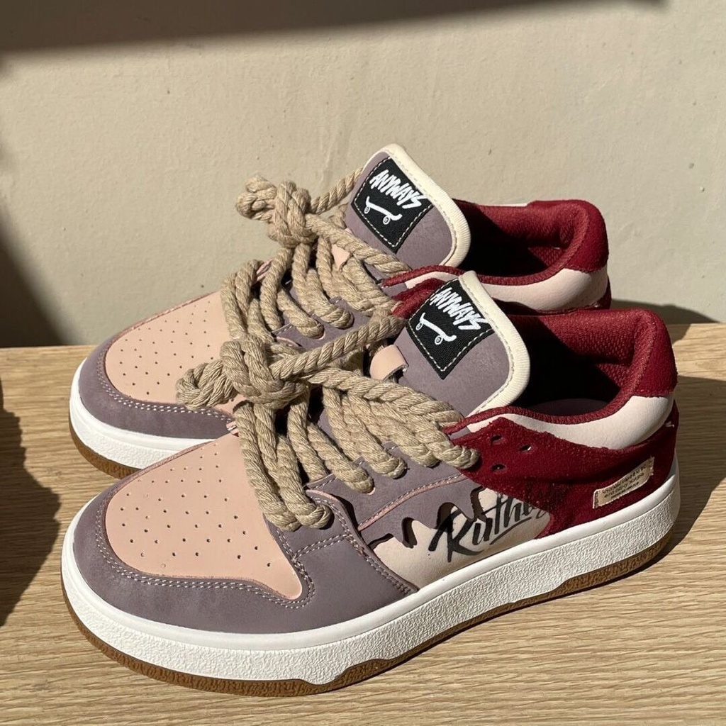Giày thể thao sneaker buộc dây ulzzang phối dây thừng phong cách Hàn Quốc