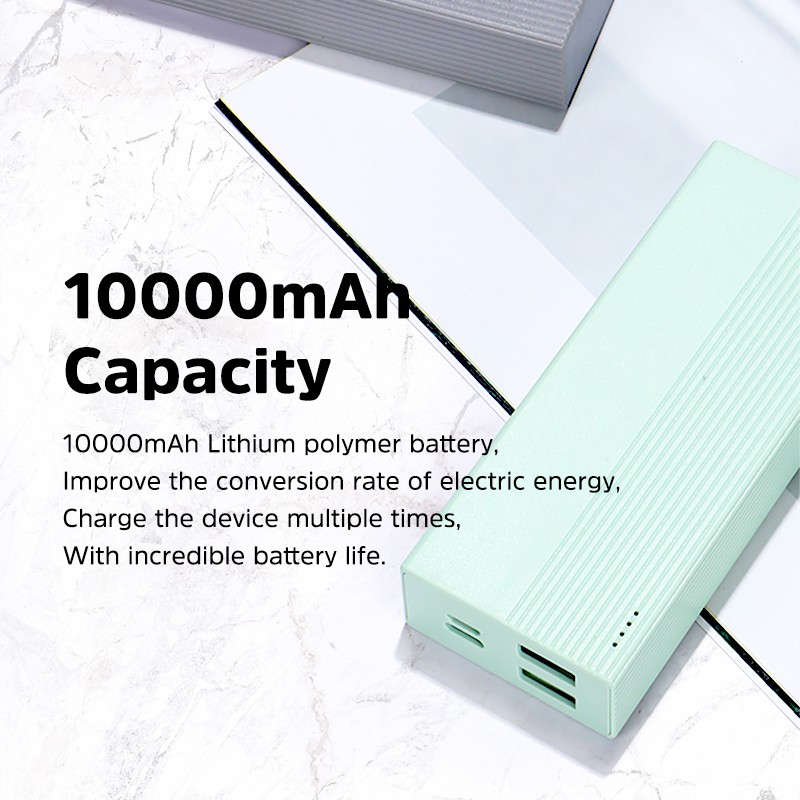 KIVEE PT810 Sạc dự phòng dung lượng pin 10000mah tích hợp giao diện Micro-Usb/Type-C và 2 cổng USB