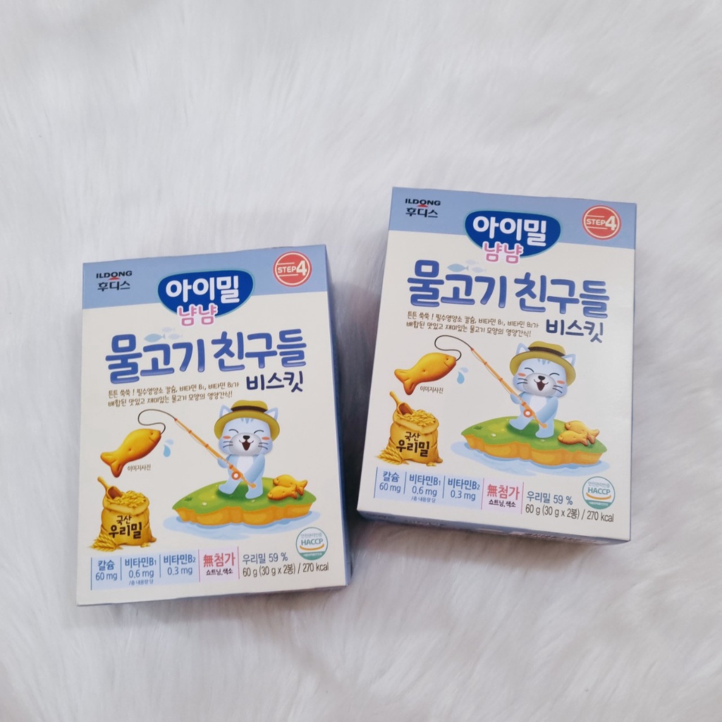 Bánh ăn dặm cho bé hình cá idong vị sữa Hàn Quốc 60g