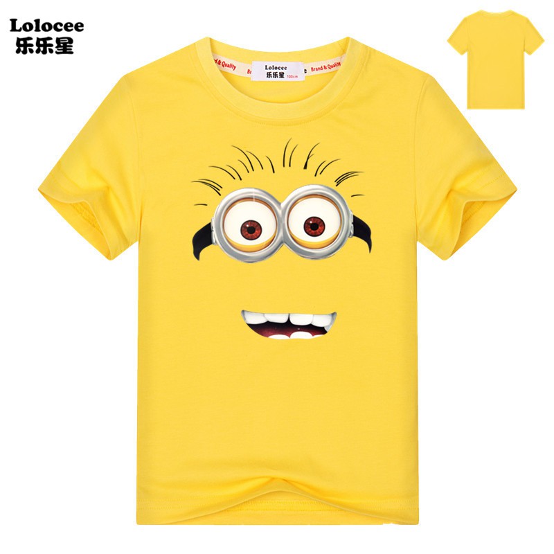 Áo tay ngắn Tay Ngắn In Hình Minion Cho Bé Trai