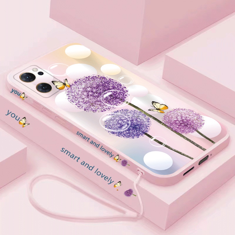 Ốp Điện Thoại Silicon Dẻo Họa Tiết Hoa Bồ Công Anh Sang Trọng Cho OPPO Reno 8 Pro 7 Pro 5G 8Z 7Z reno7Z 5G