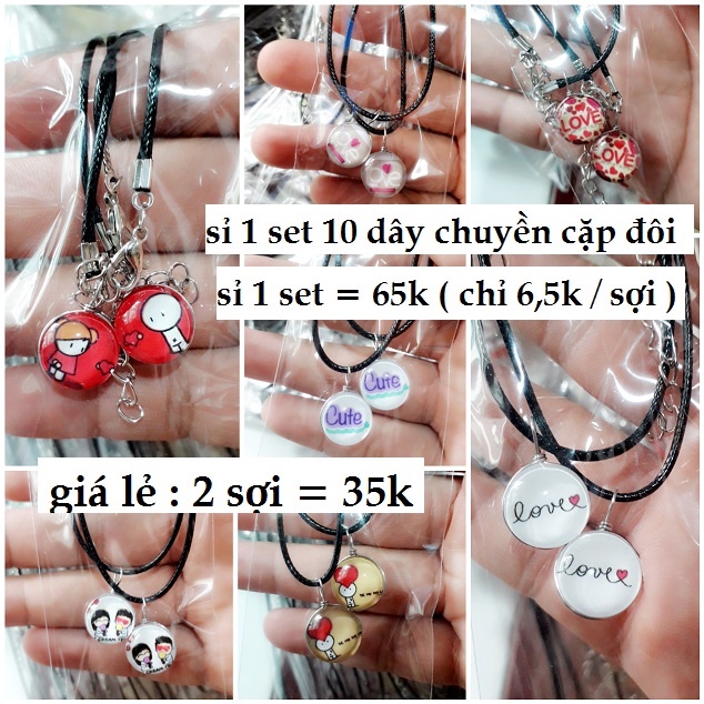 sỉ 1 set 10 dây chuyền hình cặp đôi cute [ mua sỉ số lượng lớn xin liên hệ lấy giá bán buôn sỉ ]