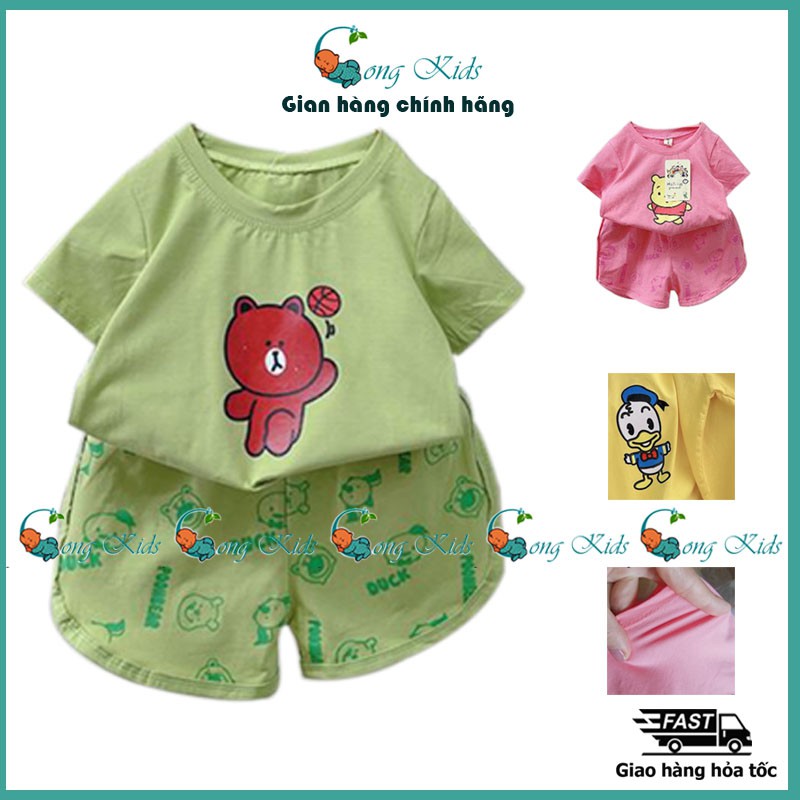 【8-22KG】 Quần Áo Trẻ Em, Đồ bộ cọc tay bé gái vải cotton co giãn 4 chiều