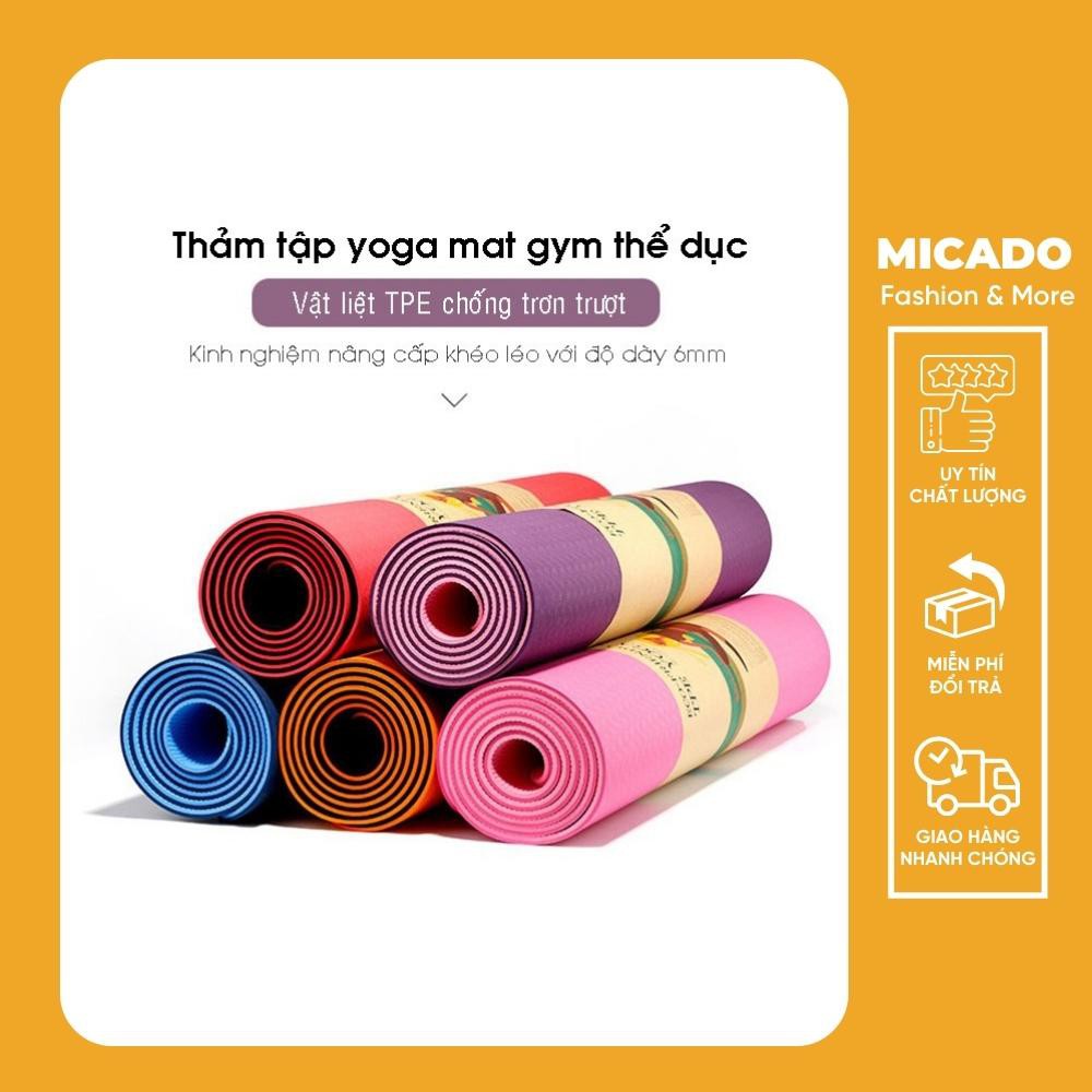 THẢM TẬP YOGA TPE CAO CẤP 2 LỚP 6MM MICADO