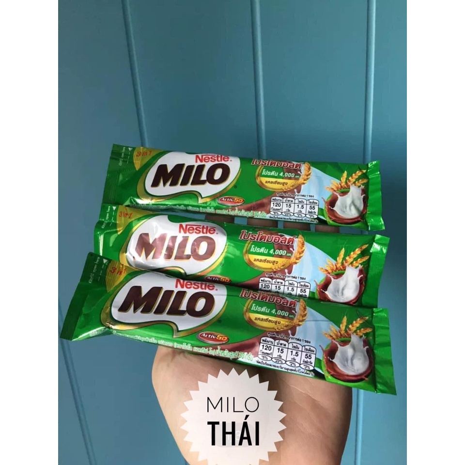 [Giá Sỉ] Túi 30 gói Milo 3 in 1 hòa tan Thái Lan siêu ngon được tặng thêm 3 gói