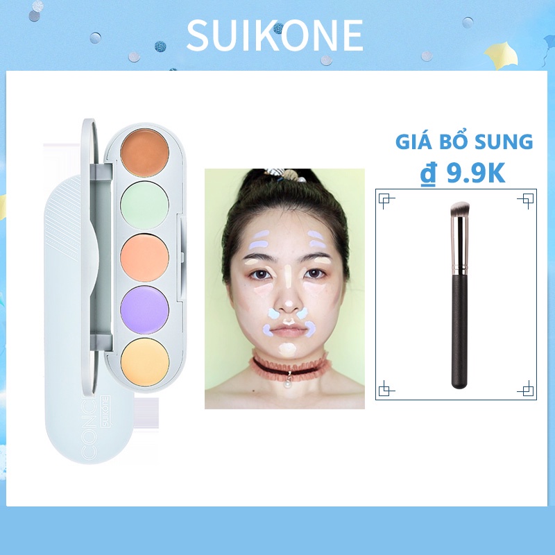 [Hàng mới về] Bảng kem che khuyết điểm Suikone bắt sáng che phủ toàn bộ chuyên dụng