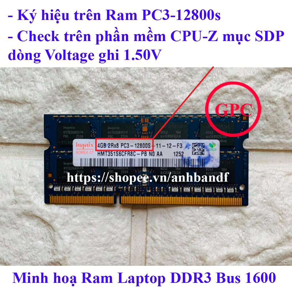 Ram Laptop PC3-4G DDR3 bus 1333 / 1600 cũ bóc máy ( Ram Laptop DDR3-4G)