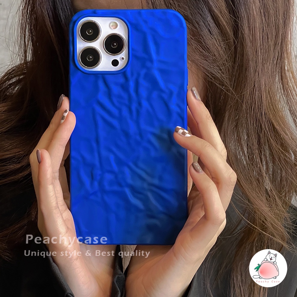 Ốp Điện Thoại TPU Mềm Đính Lá Thiếc Màu Xanh Dương Kelin Thời Trang Cho iPhone 14 13 11 12 Pro Max Xr Xs Max 7 8Plus 13mini