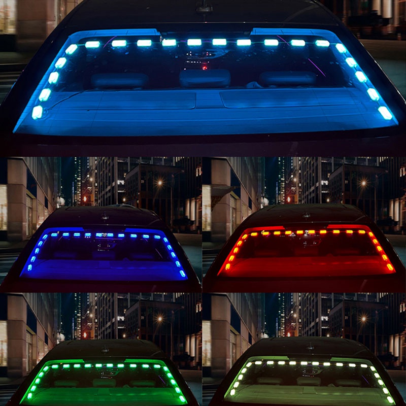 Dải Đèn LED RGB Màu Neon Sợi Quang Điều Khiển Bằng Ứng Dụng Bluetooth Trang Trí Nội Thất Xe Hơi
