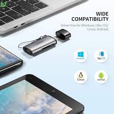 [Mã 252ELSALE hoàn 7% đơn 300K] Đầu đọc thẻ nhớ USB type-C cho thẻ SD/TF chính hãng Ugreen 50704 cao cấp