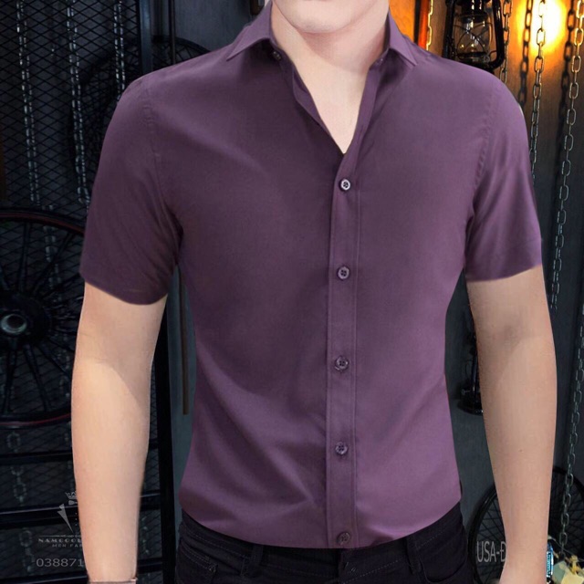 Áo sơ mi nam ngắn tay 5 màu cao cấp | BigBuy360 - bigbuy360.vn