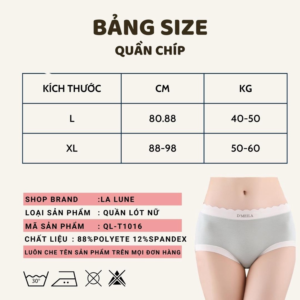 Quần lót nữ thun lạnh viền ren cạp nhỏ kháng khuẩn Bilor 359