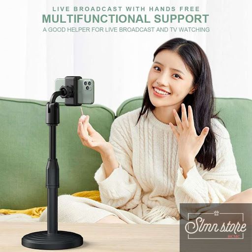 Giá Đỡ Điện Thoại Để Bàn, Giá đỡ điện thoại Microphone Stands, Xem Video Xoay 360 Độ. SD1-GiaDT-NC