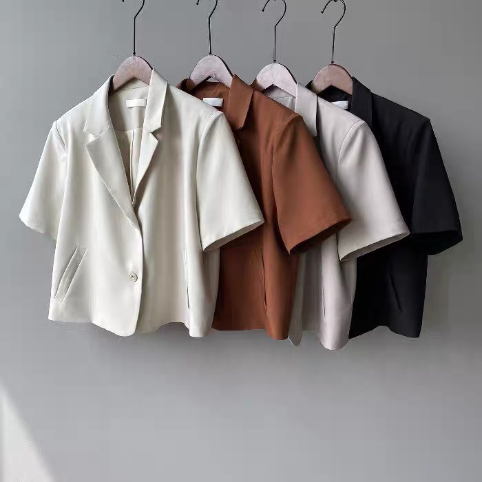 Áo blazer 1 LỚP ngắn tay kiểu dáng croptop _ áo vest ngắn tay bigsize 87kg AV12
