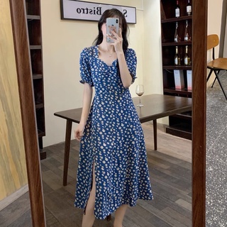 (Bigsize order XL-4XL) Váy hoa nhí kiểu bigsize xẻ tà