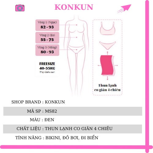 Bikini đi biển 2 mảnh kín đáo có size - Đồ bơi nữ tay dài quần đùi KONKUN MS82