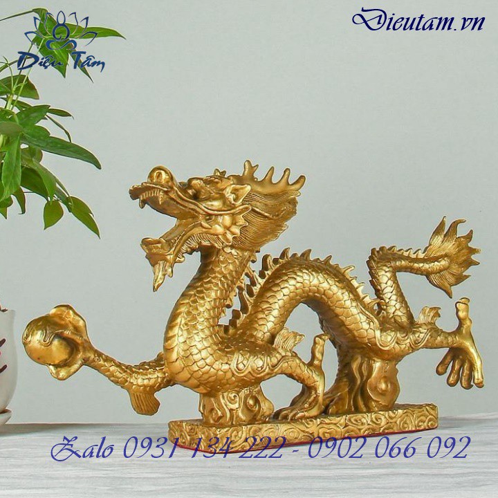 Tượng Rồng phong thủy bằng đồng thau, linh vật phong thủy Diệu Tâm