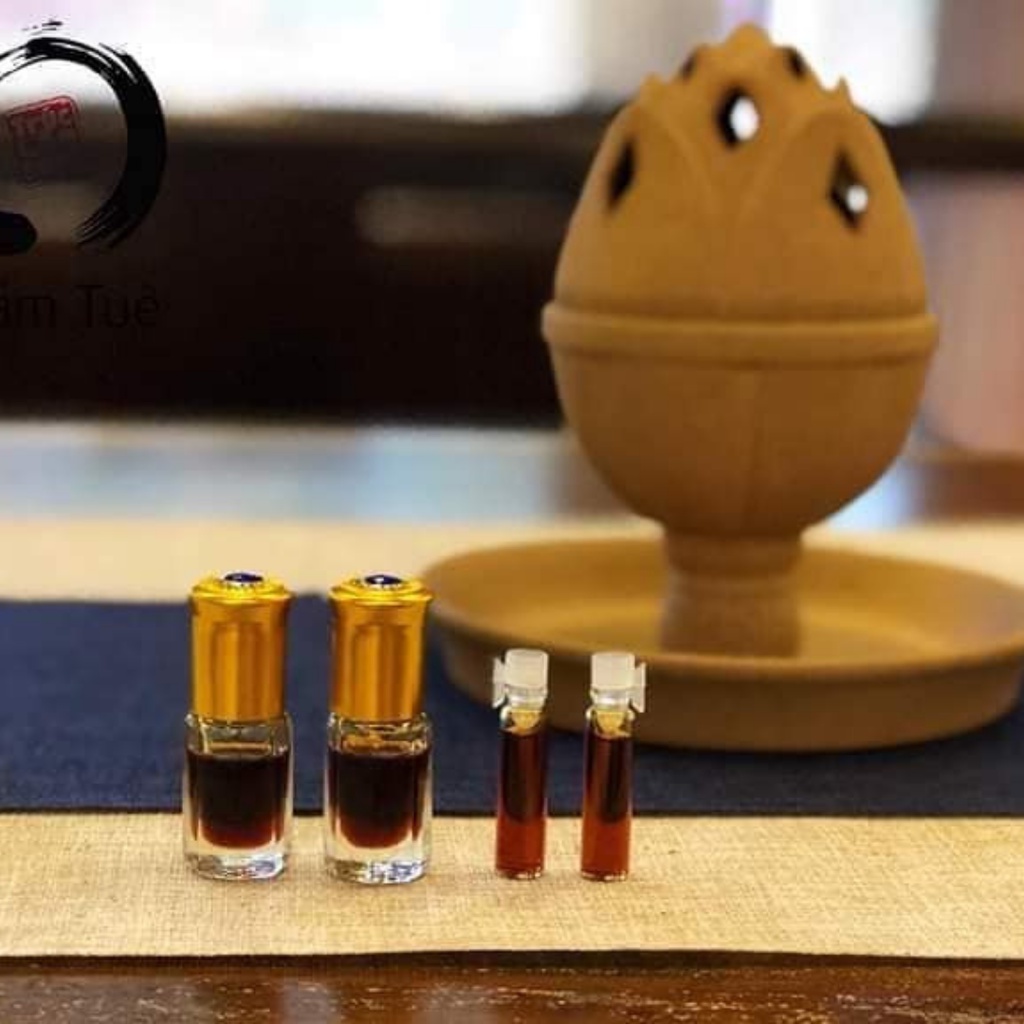 Tinh dầu trầm hương thiên nhiên nguyên chất có kiểm định, thay nước hoa thơm ngọt lâu, lọ 1 ml