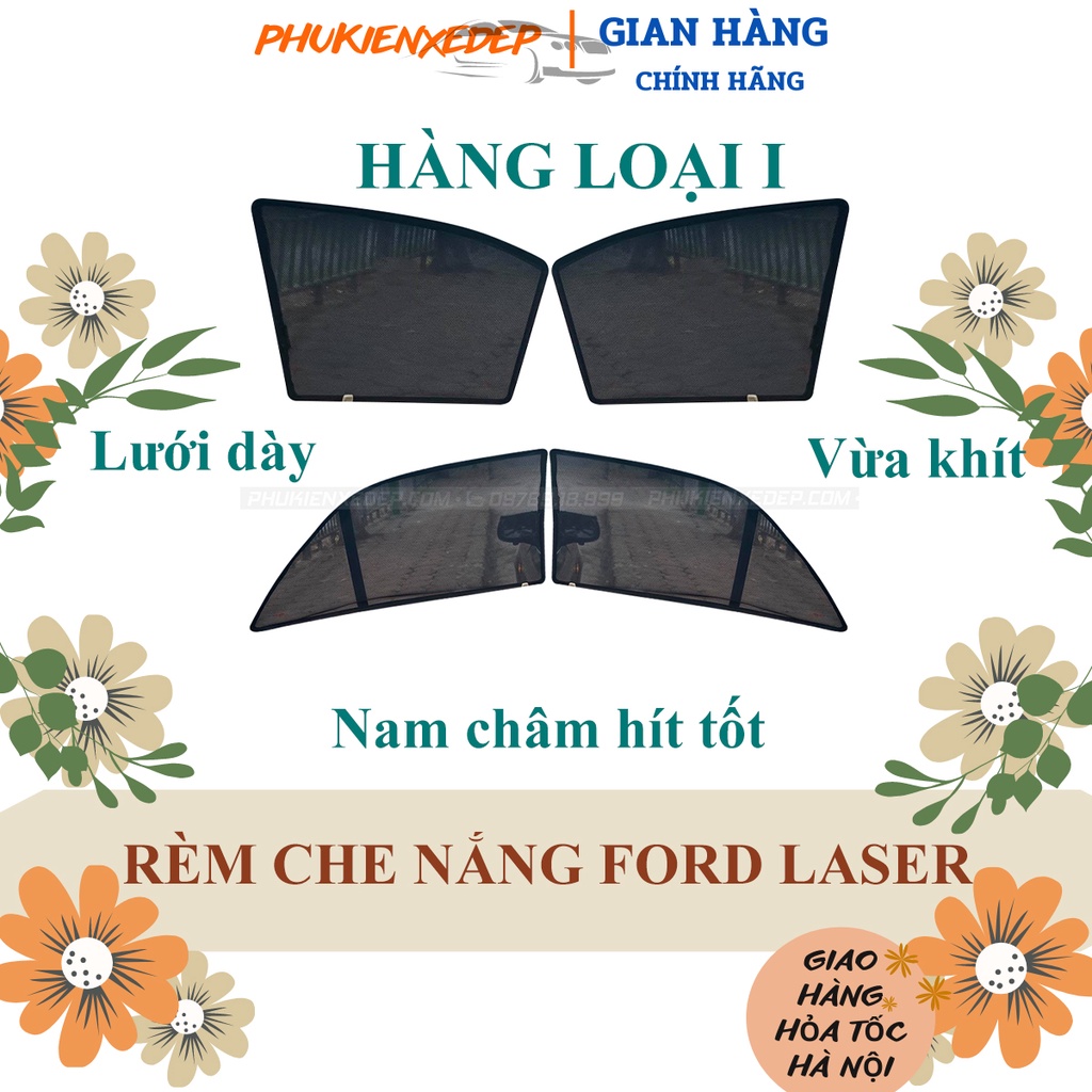 Rèm che nắng ô tô NAM CHÂM theo xe Ford Laser ⚡FREE SHIP⚡ - Combo 4 tấm chắn nắng - HÀNG LOẠI 1 VIỆT NAM SẢN XUẤT