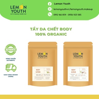 Tẩy tế bào chết body Cám sữa non Cafe Dừa & Matcha Đậu đỏ 100% organic
