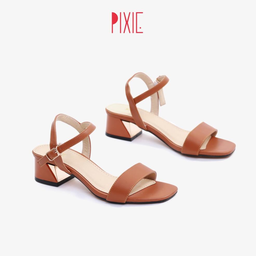 HoT Giày Sandal Cao Gót 3cm Quai Ngang Pixie X713