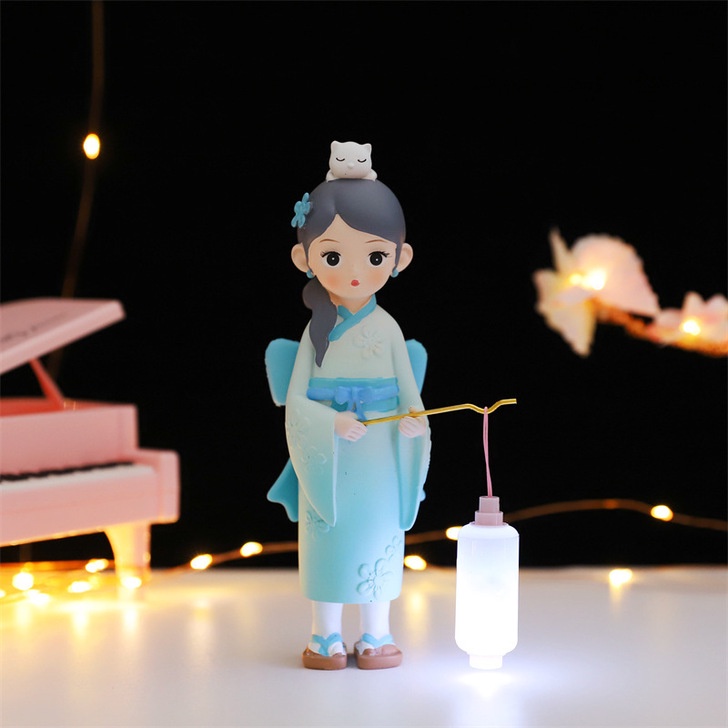 [Hàng sẵn] Tượng Trang Trí Nhựa Hình Cung Nữ Thời Thanh - Các Chi Tiết Vô Cùng Tinh Xảo