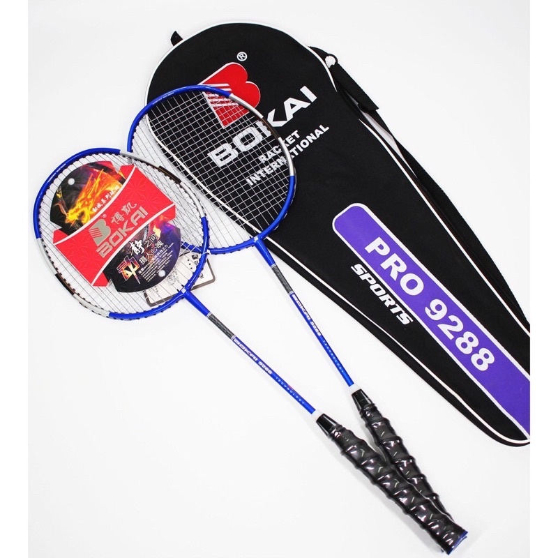 Combo 2 vợt cầu lông cacbon BOKAI chịu lực căng 10kg