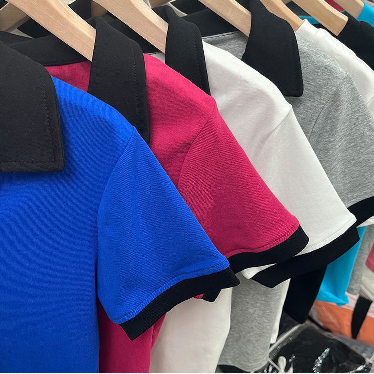 Áo thun polo ngắn Millidr tay ngắn cổ chữ V tùy chỉnh thời trang cho nữ