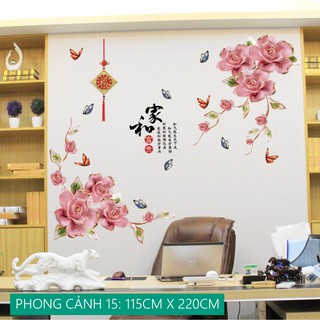 [SALE OFF] TRANH DECAL DÁN TƯỜNG DECOR HOA HỒNG PC15