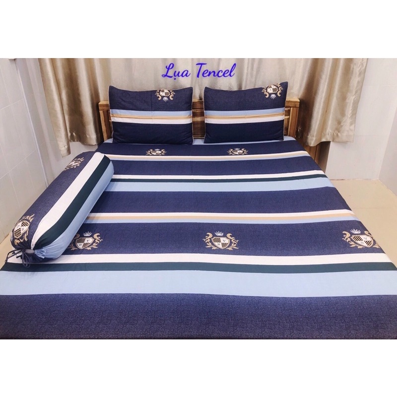 BỘ DRAP VẢI TENCEL SIÊU MỀM MÁT Size 1m8x2m (inbox chọn mẫu)