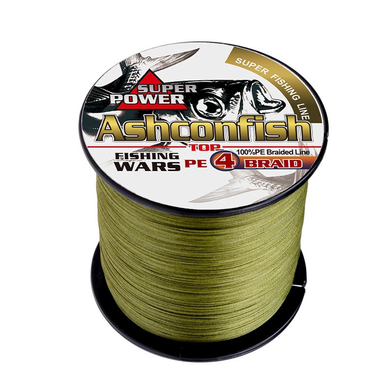 Ashconfish 4 Sợi 500M Cuộn Dây Câu Bện Cá Bằng X4 PE Siêu Bền Siêu Chắc ĐỦ SIZE Màu Xanh Lá
