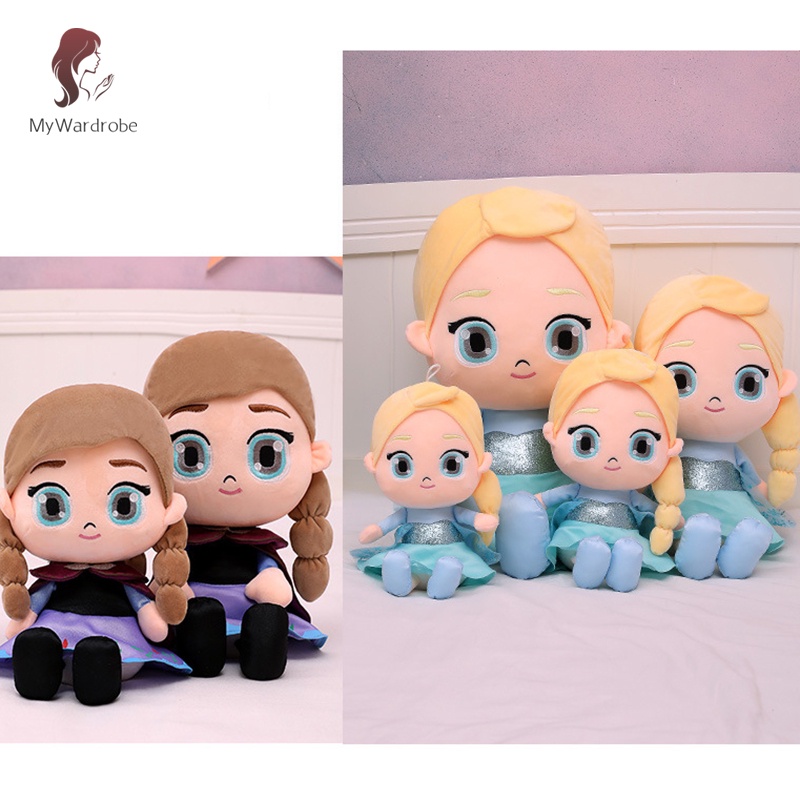 Gối nhồi bông siêu mềm hình công chúa Elsa Anna Frozen cho bé