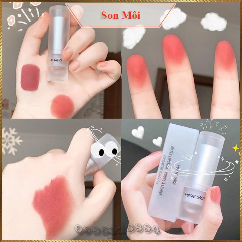 Son thỏi nhung mịn Magic Casa Matte Lipstick Rouge À Lèvres siêu lì bền màu MMR6