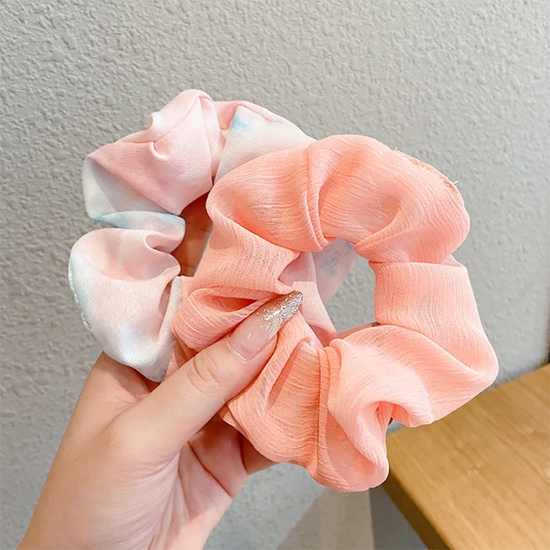 Dây Cột Tóc Chiffon Nhuộm Màu Thời Trang Cho Nữ